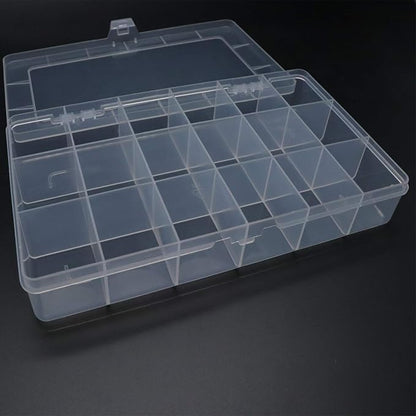 Xiaoyztan Clear Plastic Organizer, 18 Fixed Grids, Jewelry Box Bead Storage - Image 3
