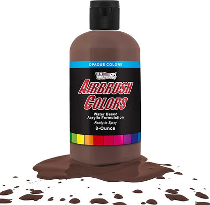 U.S. Art Supply Opaque Dark Brown Acrylic Special Effects Airbrush Paint - 8oz by USArtSupply