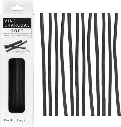 Pacific Arc Artist Vine Charcoal, Artist Vine Charcoal Sticks, Extra Soft and by PacificArc