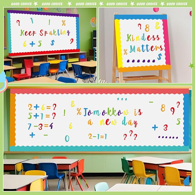 221 Pcs Classroom Bulletin Board Letters Colorful Alphabet Cutouts Number and - Image 6