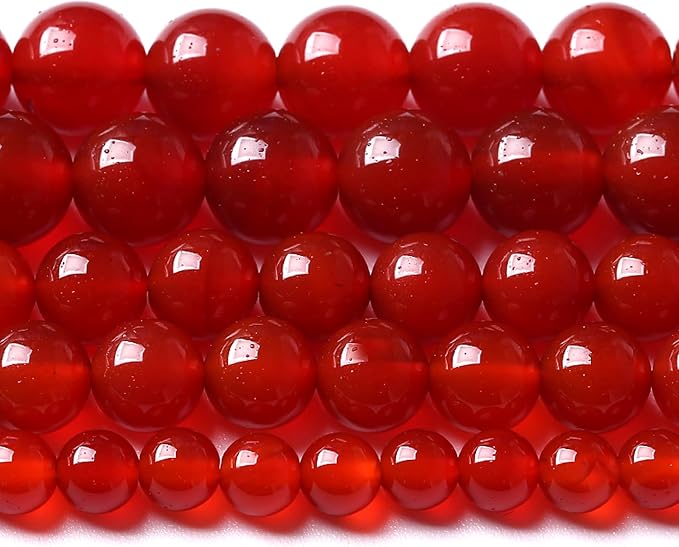 10MM 72pcs Semi-Precious Red Agate Beads Natural Stone Round Loose Beads by Unknown