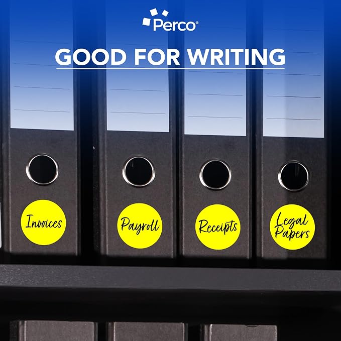 Perco Fluorescent Yellow 3-Inch Round Sticker Labels - Image 6