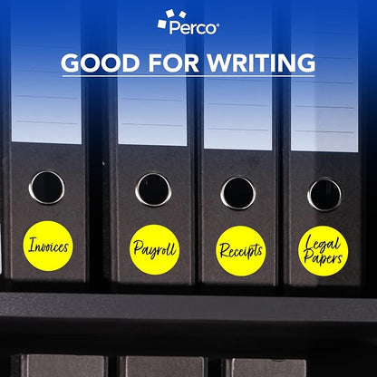 Perco Fluorescent Yellow 3-Inch Round Sticker Labels - Image 6