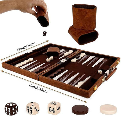 15inch Backgammon Set Classic Folding Board - Image 3