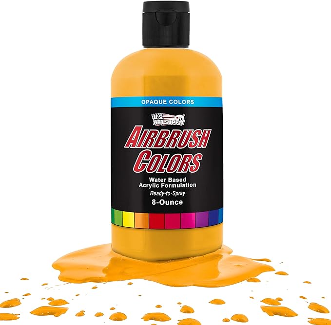 U.S. Art Supply Opaque Canary Yellow Acrylic Special Effects Airbrush Paint - by USArtSupply
