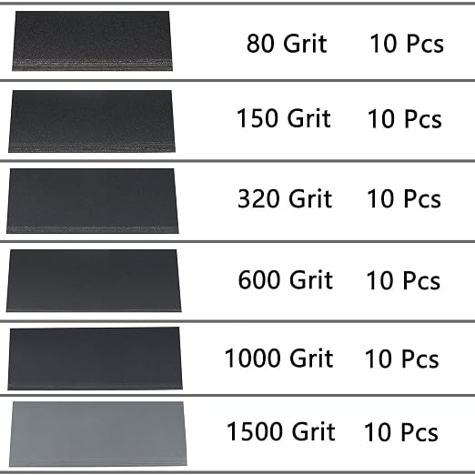 60 Pcs 9x3.6 Inch 8 Grit Mixed Packing Wet and Dry Sandpaper Sheets, - Image 2