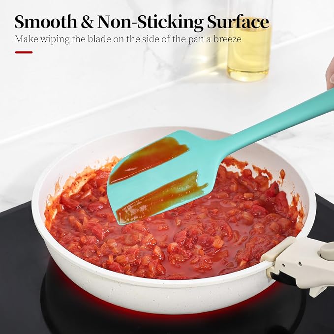 600ºF Heat Resistant Spatulas, High Heat Food Safe Semless Kitchen Silicone - Image 5