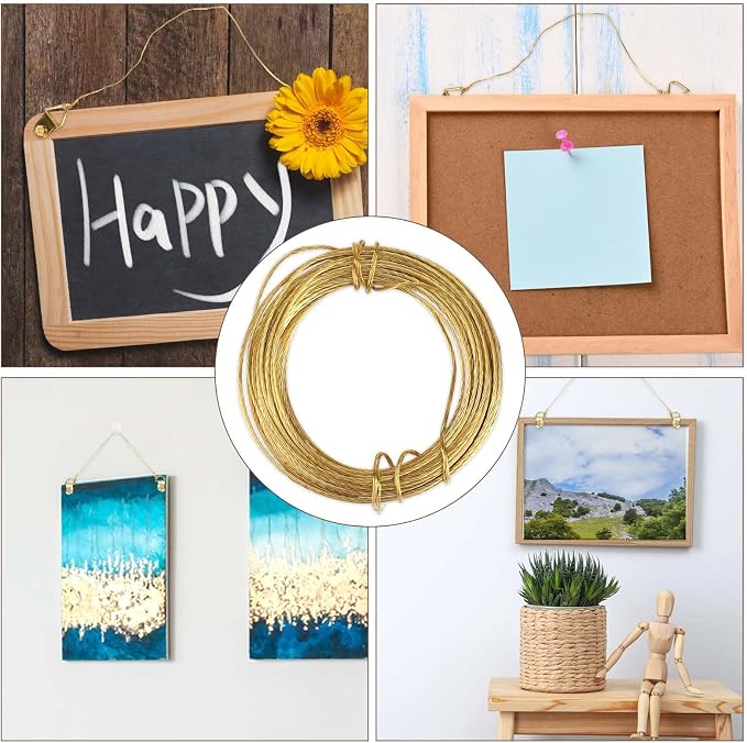 Picture Hanging Brass Wire 20 Feet Braided Picture Wire Multi-Stranded Metal - Image 7