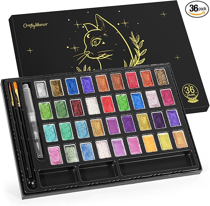 Mini Glitter Watercolor Paint Set by CraftyManor