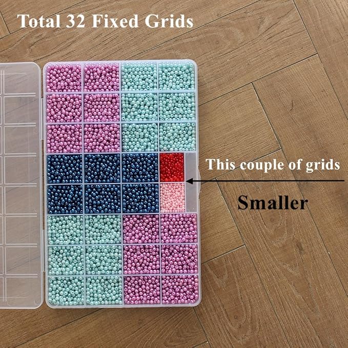 BangQiao 3 Pack Fixed 32 Grids Clear Plastic Storage Box, Transparent Organizer - Image 4