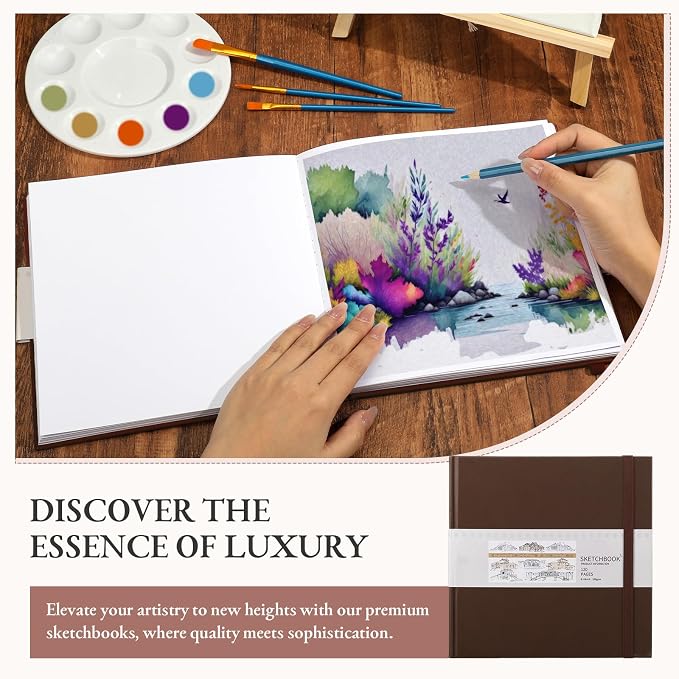 Moinchore Back to School Gifts Square Sketchbook 8 x 8 Inch Hardcover Art - Image 6
