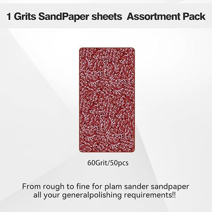 1/4 Sandpaper Sheet – 4-1/2” x 5-1/2”, P60 Grit, Plain Backing - Image 3