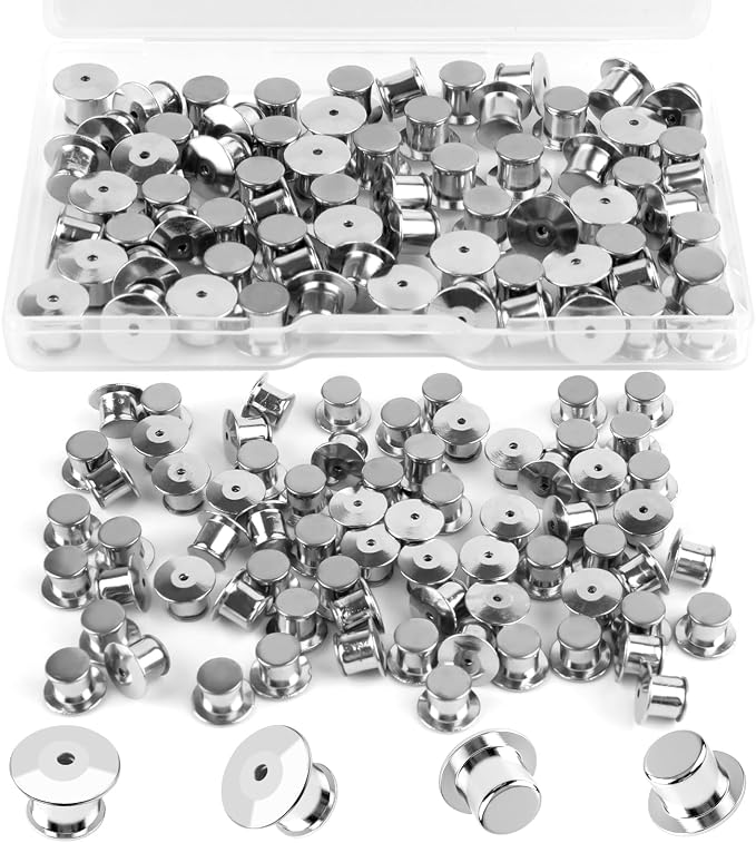 70 PCS Locking Pin Backs, Metal Pin Locks Locking Pin Keeper Clasp by Unknown