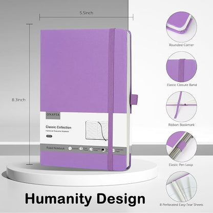 4 Pack Lined Journal Notebooks for Work, A5 Size 100 GSM Thick Paper, Classic - Image 2