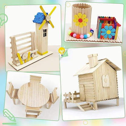 WISYOK 2400 Pcs Wooden Popsicle Sticks - Image 7