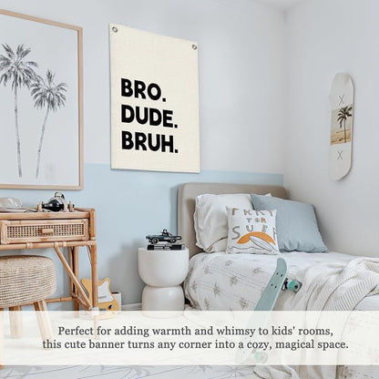 Boys Room Decor, Playroom Wall Decor, Bro Dude Bruh Wall Hanging Pennant Flag - Image 4