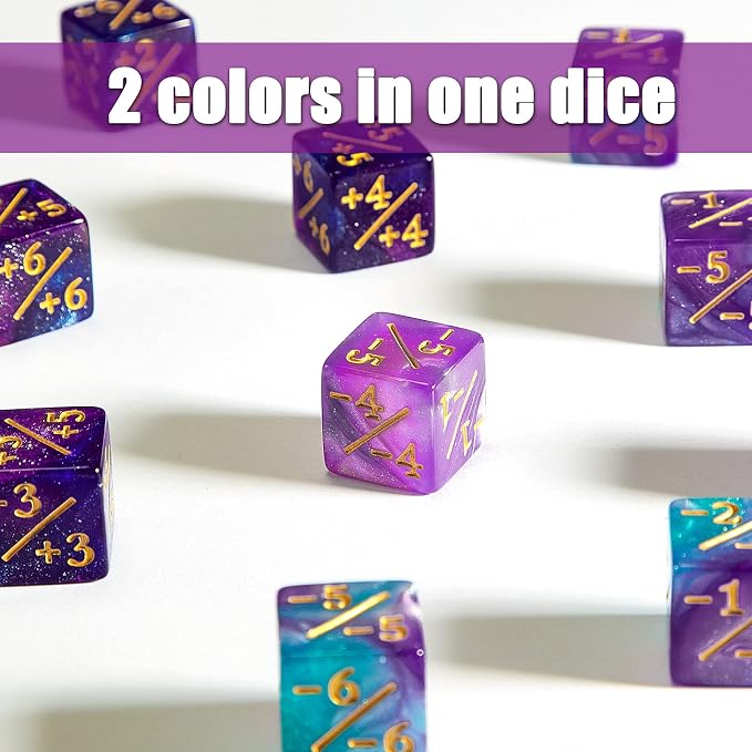 Sumind 48 Pcs Magic Life Counter Dice -1/+1 Counters Commander Buff Tokens 6 - Image 3