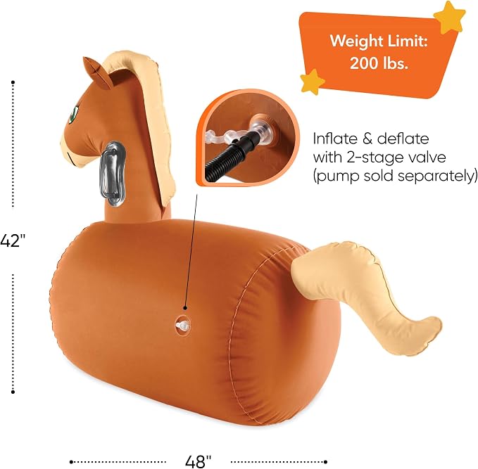 HearthSong Hop 'n Go Inflatable Bouncing Ride-On, Outdoor Play, Ages 5 and Up - Image 3