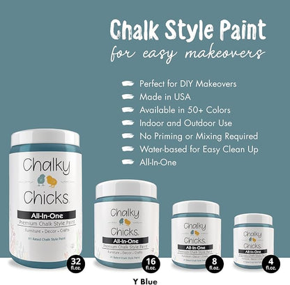 Chalky Chicks 8 Fl Oz Matte Y Blue Chalk Paint - Image 2