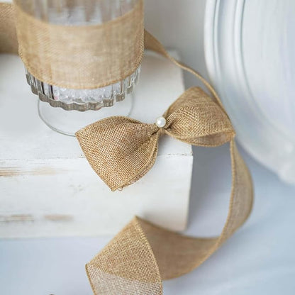 Burlap Ribbon Wired, Farmhouse Rustic Ribbon - Image 3