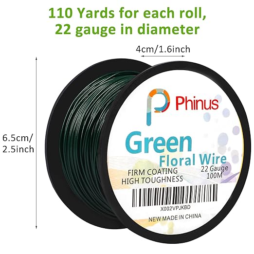Floral Wire, 110 Yards 22 Gauge Green Florist Wires, Flexible Green Wire Paddle - Image 2
