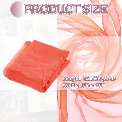 MECCANIXITY Iridescent Sheer Organza Fabric, 10 Yards x 59 Inches Solid - Image 2