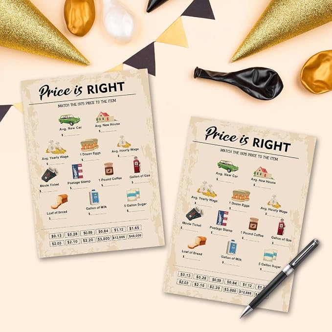 QUPT 50th Birthday Party Games, Price is Right Games, Birthday Party Supplies - Image 5