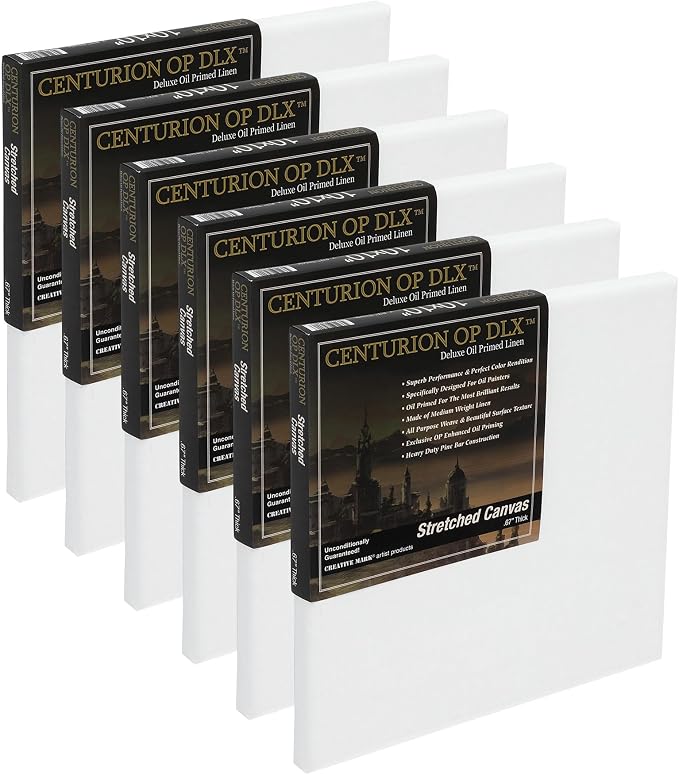 Centurion Deluxe Professional Oil Primed Linen Stretched Canvas, 11oz Linen by Centurion