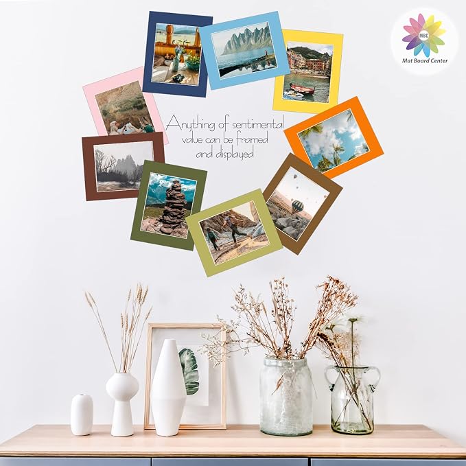 Mat Board Center, 8x10 Mixed Colors White Core Picture Mats Mattes Matting - Image 7