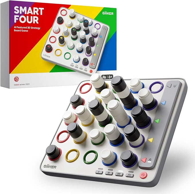 GiiKER Smart Four, 3D AI-Powered 4 in a Row Game, Strategy Board Games by GiiKER
