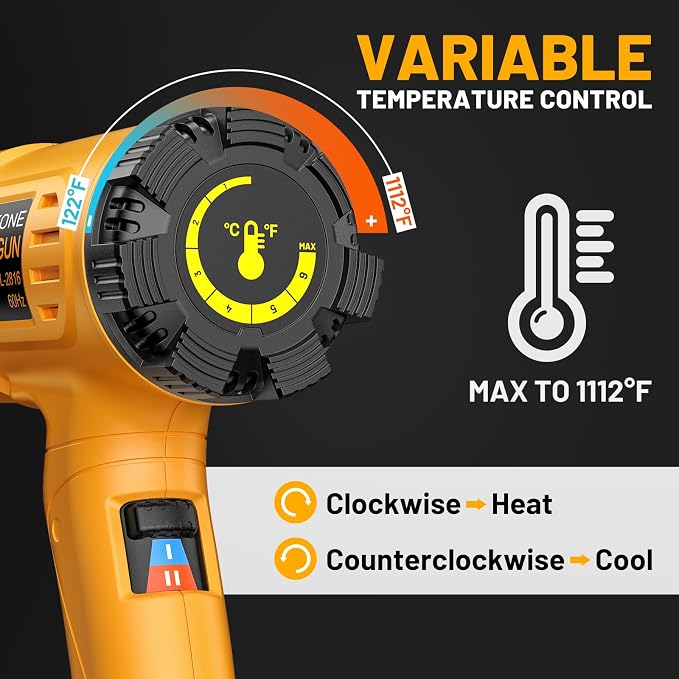 SEEKONE Heat Gun 1800W Heavy Duty Hot Air Gun Kit - Image 4