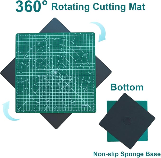 Rotating Cutting Mat 13"x13" Grid, Self Healing Cutting Mat - Image 2