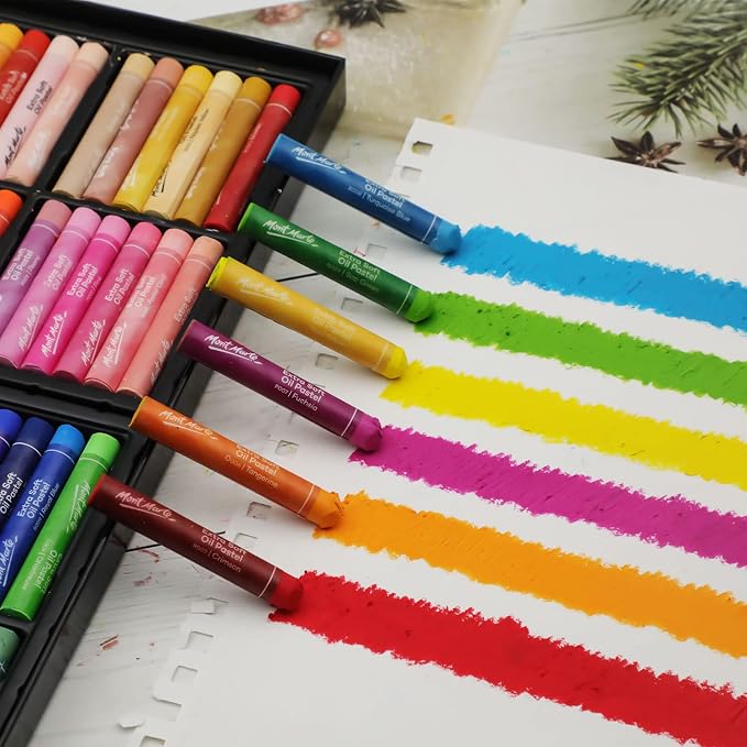 Mont Marte Extra Soft Oil Pastels 72pc, Vibrant and Buttery, Versatile Art - Image 3