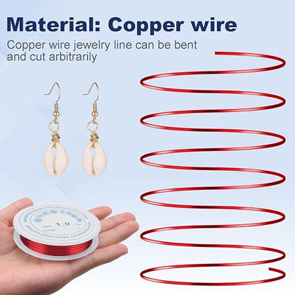1 mm Dia. 10 Rolls Copper Jewelry Wire, 10 Assorted Colors Beading Wire - Image 3