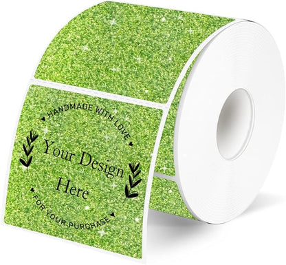 Square Holographic Thermal Labels Stickers, Waterproof Glitter Direct Thermal by Unknown