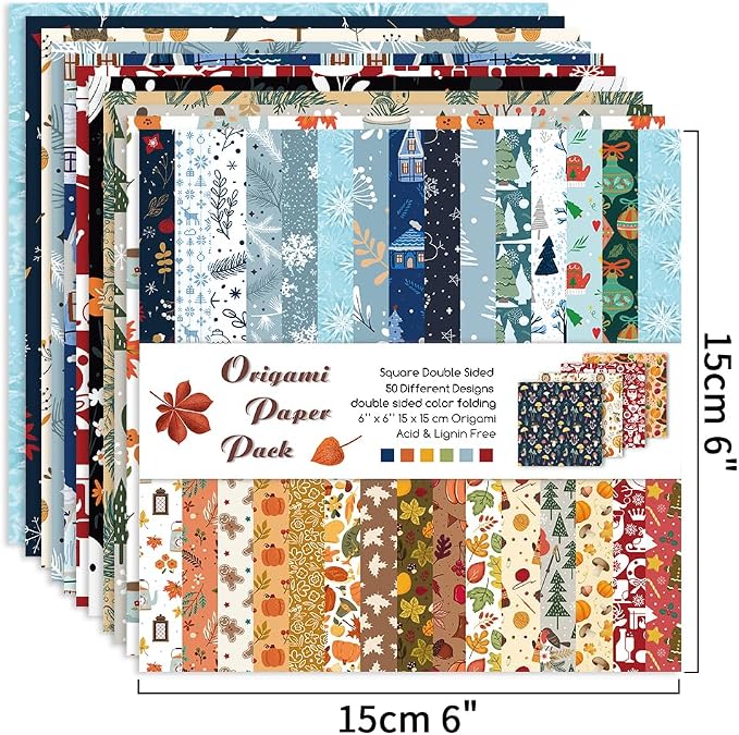 Origami Paper Kit 100 Sheets 70GSM 6 Inch Square Double Sided Color 100 Vivid - Image 3