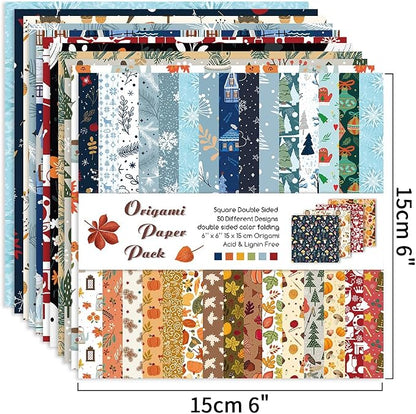 Origami Paper Kit 100 Sheets 70GSM 6 Inch Square Double Sided Color 100 Vivid - Image 3