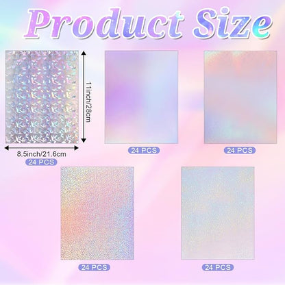 120 Sheets Holographic Sticker Paper, Vinyl Waterproof Laminating Sheets - Image 2