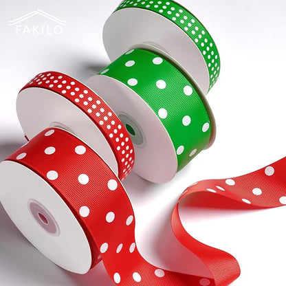 Polka Dot Grosgrain Ribbon 1.5 Inch, 25 Yards Spool Red and White Dot Craft - Image 7