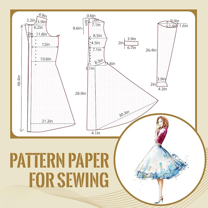 Dotted Pattern Paper for Sewing, 45 Inch x 10 Yards Tracing Paper for Pattern - Image 2