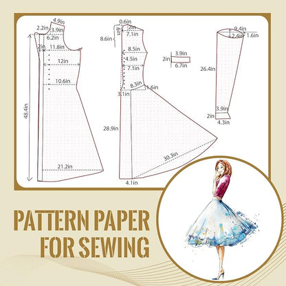 Dotted Pattern Paper for Sewing, 45 Inch x 10 Yards Tracing Paper for Pattern - Image 2