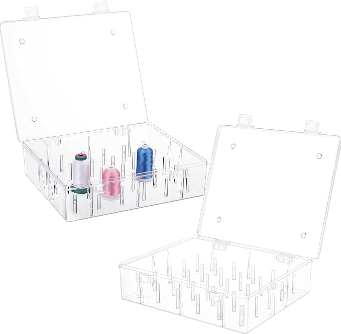 New brothread Pack of 2 Tall and Clear Storage Box/Organizer - Image 2