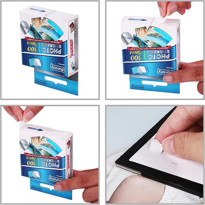 durony 800 Pieces Photo Sticker White Double-Sided Self Adhesive Photo Tapes - Image 2
