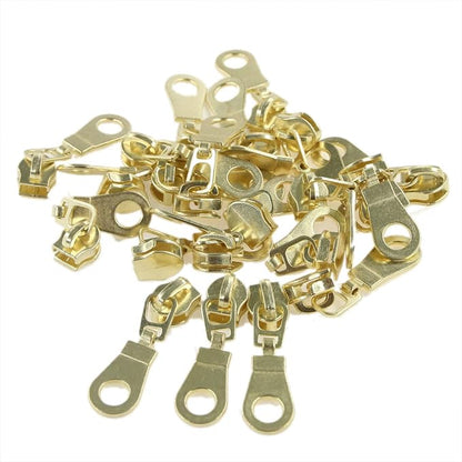 Leekayer White Nylon Zipper #5 Gold Metallic Nylon Coil Teeth Zipper by The - Image 3