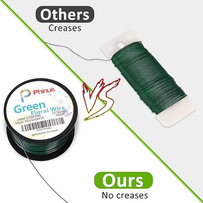 Floral Wire, 110 Yards 22 Gauge Green Florist Wires, Flexible Green Wire Paddle - Image 4