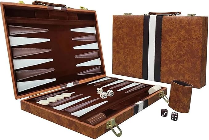 15inch Backgammon Set Classic Folding Board by LuckyWish