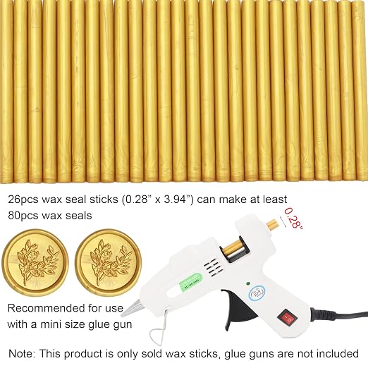 Gold Wax Seal Sticks 26pcs, Andotopee Glue Gun Wax Seal Sticks - Image 6