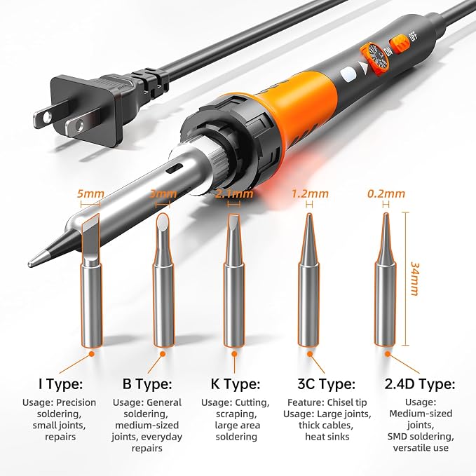 60W Adjustable Temperature Soldering Iron Kit - Image 4