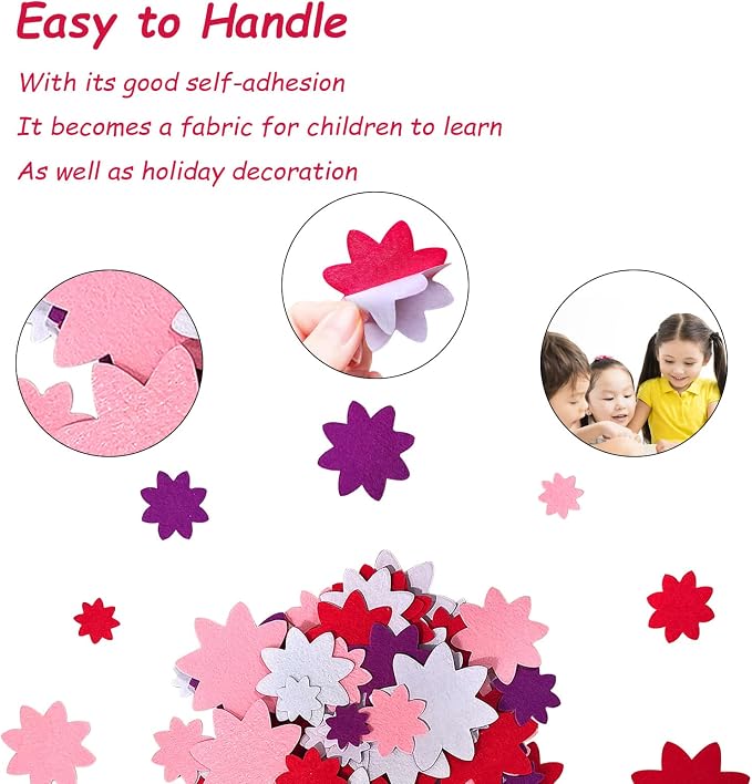 Flower Stickers, Felt Stickers for Kids, Felt Flowers for Crafts, Craft - Image 4