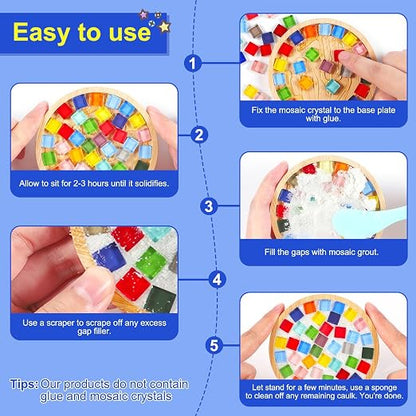 Mosaic Crystal Grout Kit with Scraper, Mosaic Crystal Sealant, Handmade - Image 4